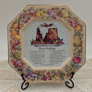 Vintage 1982 Avon Hospitality Sweets Recipe Plate - Plum Pudding Tin Tray